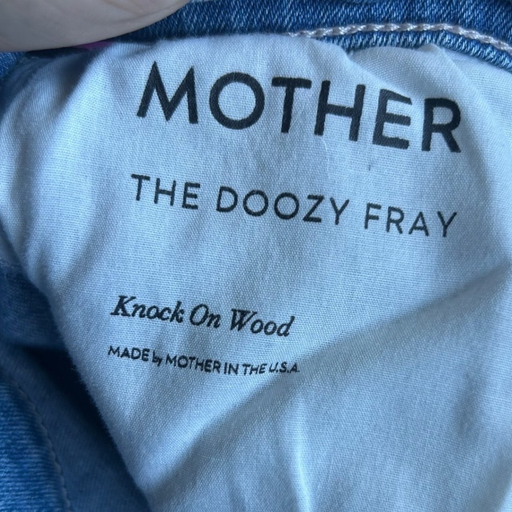 Mother The Doozy Fray Jeans Knock On Wood Light Wash High Rise Flare Size 30 - Picture 9 of 11